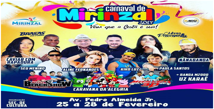 Foto de Prefeito Jadilson Coelho divulga programação do carnaval de Mirinzal