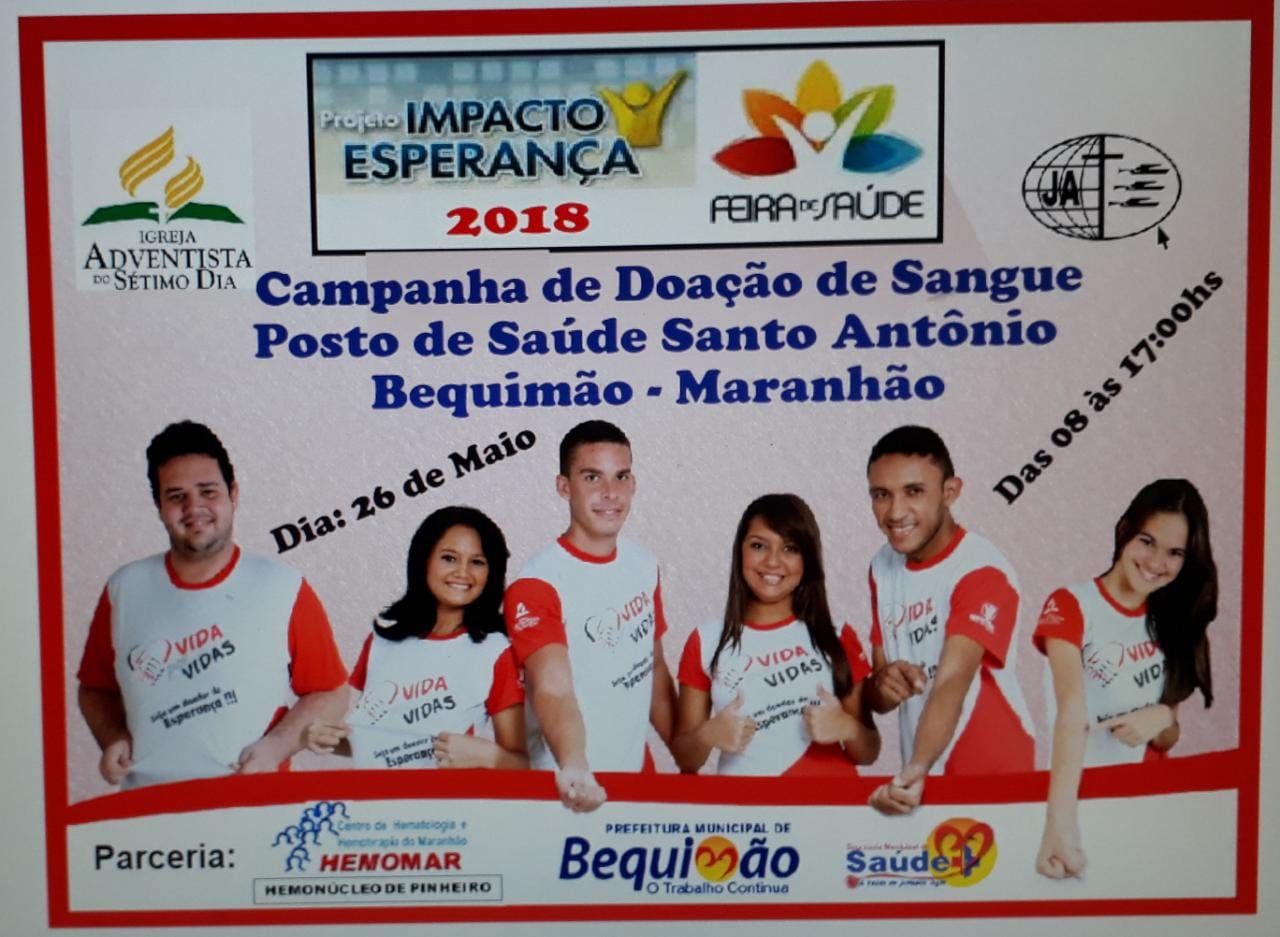 Foto de Igreja Adventista e prefeitura vão realizar neste sábado (26) a Campanha de Doação de Sangue na cidade de Bequimão