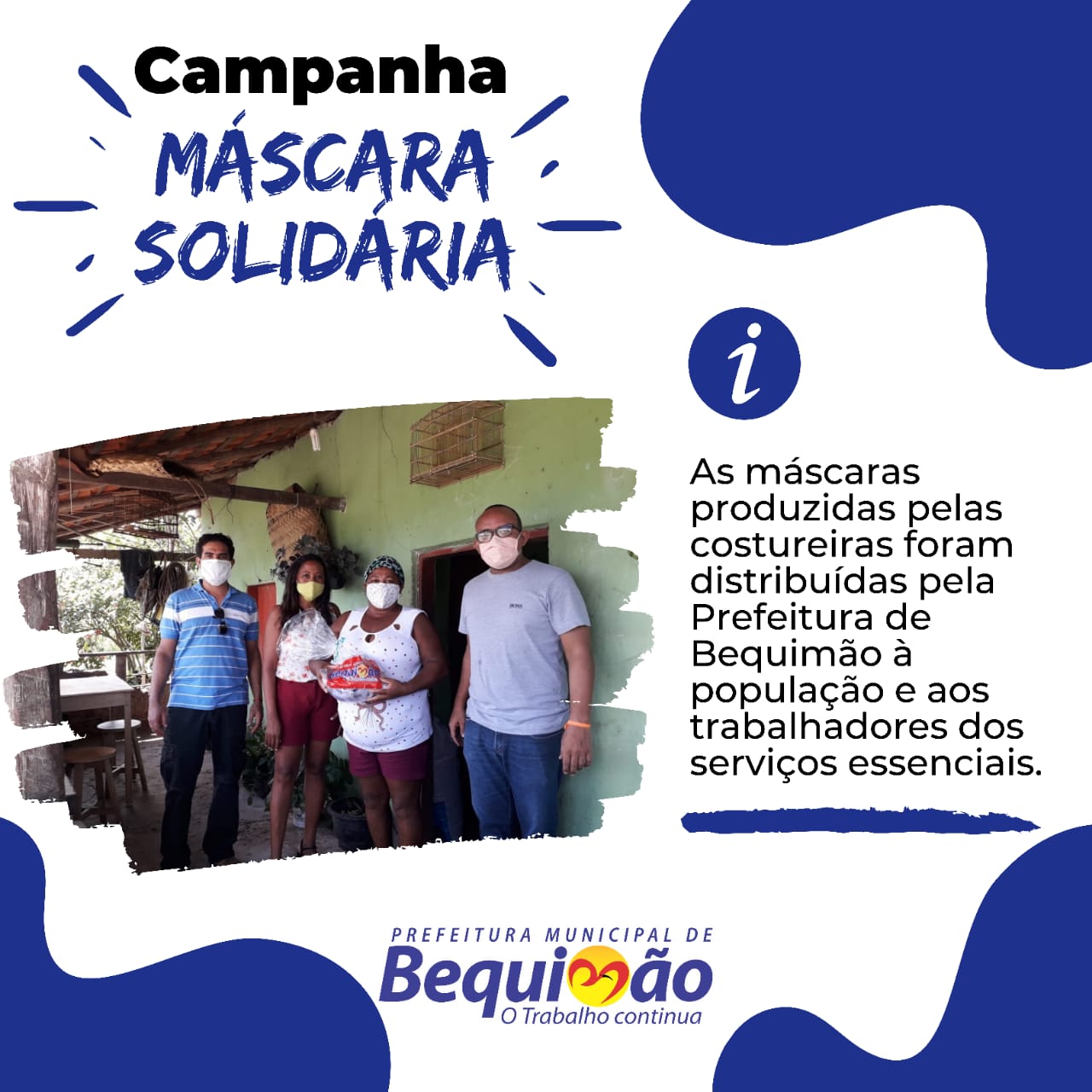Foto de Prefeitura de Bequimão já distribuiu 10 mil máscaras para famílias carentes do município